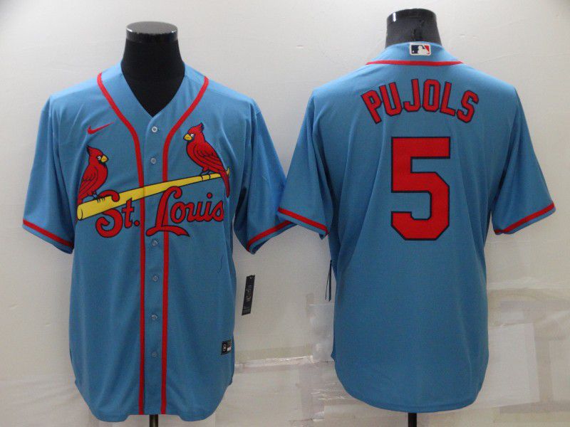 Men St.Louis Cardinals #5 Pujols Blue Game Nike 2022 MLB Jersey